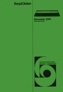Bang and Olufsen Beocenter 2200 service manual PDF